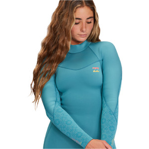 2022 Billabong Frauen Synergy 4/3mm Rckenreiverschluss Neoprenanzug F44F38 - Marine